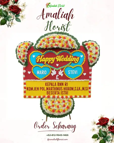 Papan Bunga Pernikahan Parungkamal